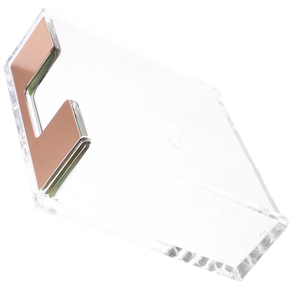 HEMOTON Acrylic Desk Organizer Rose Gold Memo Pad and Business Card Holder for Home Office Storage 5.5 x 4.5 x 3.5 Inches