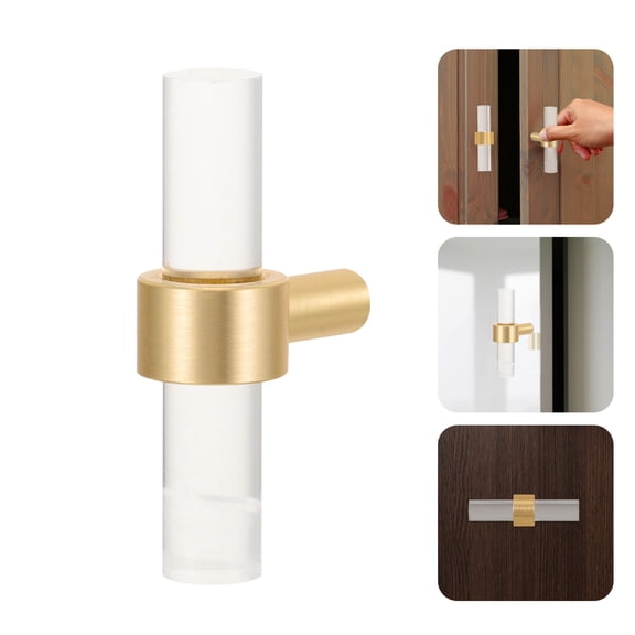 HEMOTON Acrylic for Home Use Transparent Knobs for Drawer Cupboard Fashionable Decor 3 pcs Single Hole