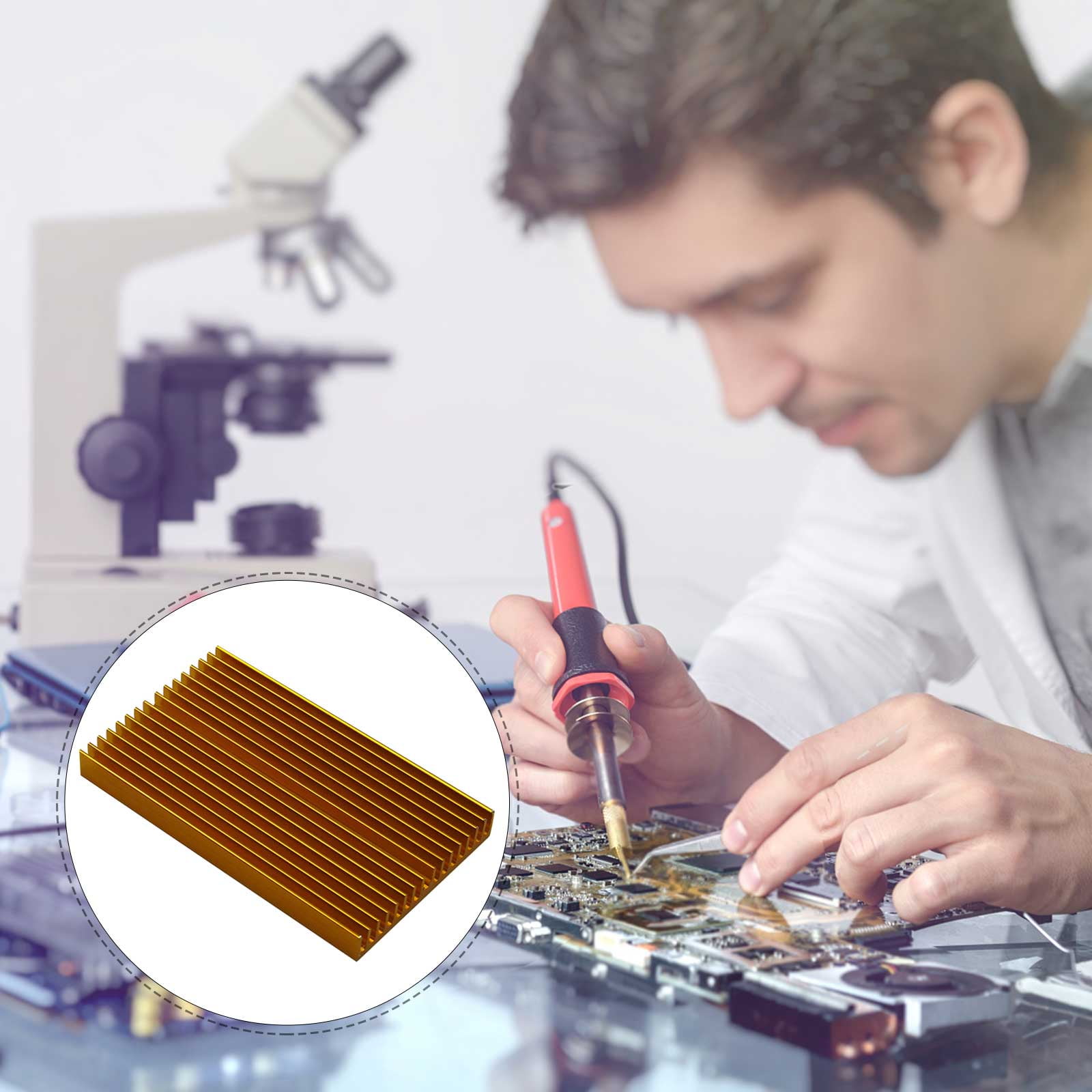 HEMOTON Aluminum Alloy Heat Sink Radiator Plate Cooling Block for PCB ...