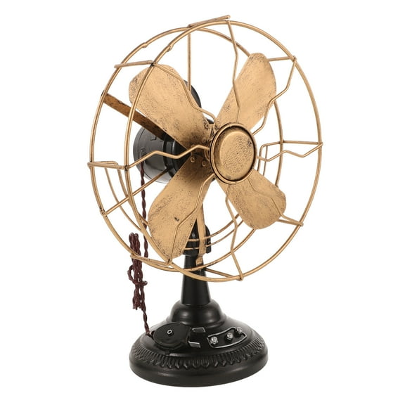 HEMOTON Antique Fan Model Iron Art Vintage Table Fan Ornament Retro Desk Fan Decor Fan Sculpture