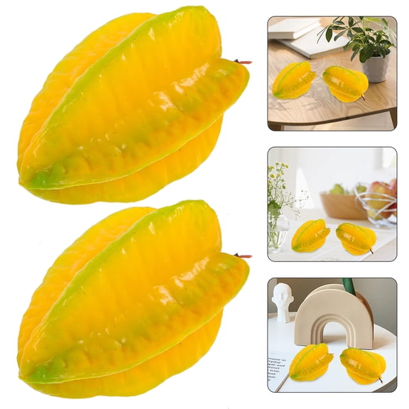 Phenofice Fake Fruit Prop Plastic Yellow For Students Bakery Decor 2Pcs 5.9*3.0*3.0In