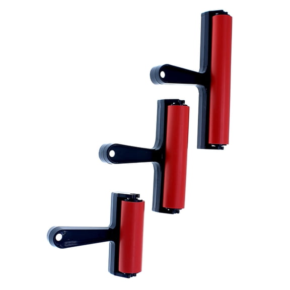 HEMOTON Artist Rubber Roller Handle Ink Painting Brush Scrapbooks Wallpapers Drawing Graffiti (Red Length 10cm)