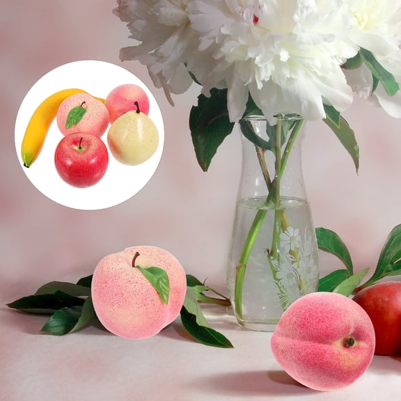 HEMOTON Assorted Color Artificial Fruits for Decoration Durable Plastic Faux Fruit Set for Home Decor 5pcs