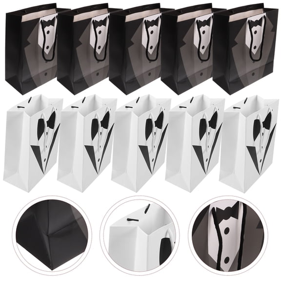 HEMOTON Assorted Color Paper Gift Bags Bulk for Party Favors Decorations Ideal for Weddings Birthdays 10Pcs