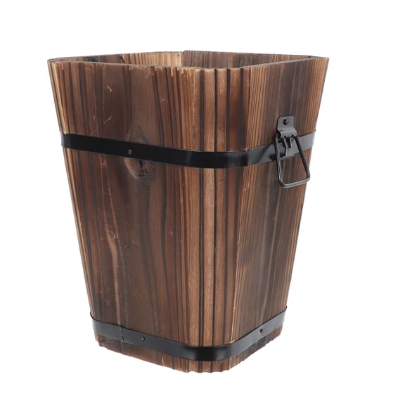 HEMOTON  Balcony Decor Decorative Bucket Large Plant Pot Brown Baby Girl