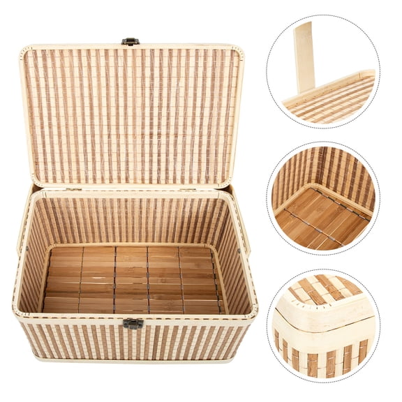 HEMOTON Bamboo Gift Box Unique Decoration Basket Fresh Style