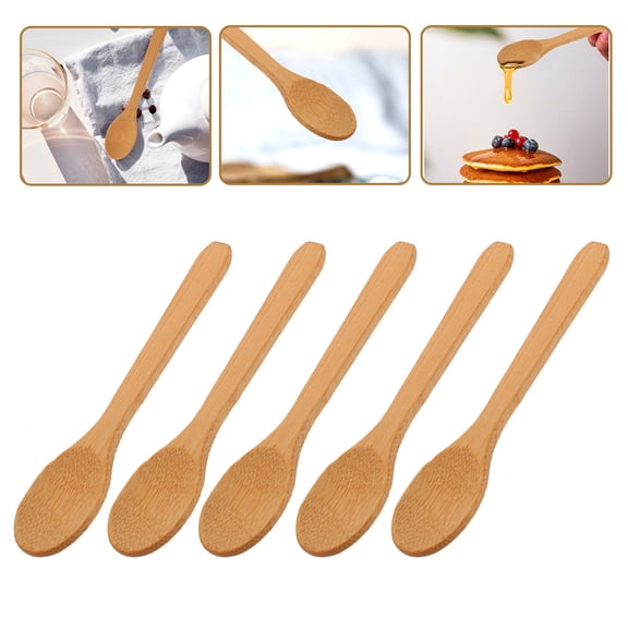 HEMOTON Bamboo Honey Spoons for Seasoning and Coffee Tea 10pcs Small Tasting Spoons Assorted Color