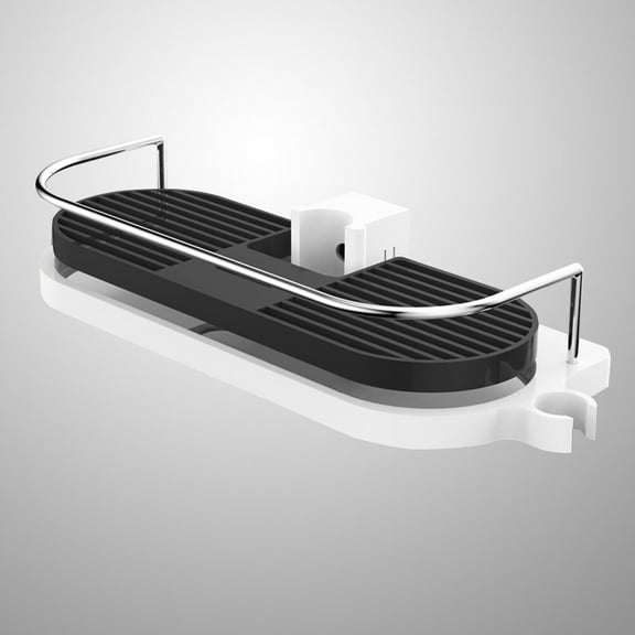 HEMOTON Bathroom Accessories Shower Storage Rack with ABS Material, Multi-Color, Fits 24mm Shower Rod, and Practical