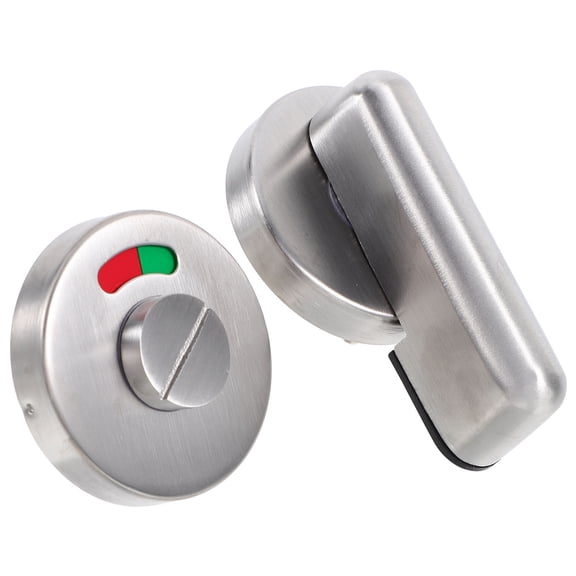 HEMOTON Bathroom Door Lock with Green Red Indicator -Stainless Steel Privacy Door Handle with Indicator and Vacant Engaged Signs for Public Restrooms, RVs, Commercial Spaces