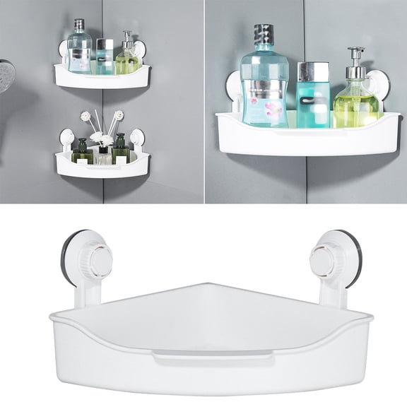YOSADIER White Toilet Tripod Storage Rack with Suction Cup for Bathroom and Kitchen Use