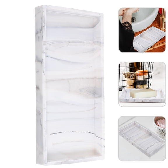 UPGRATOR Bathroom Users Water-resistant Anti-slip Bathroom Tray 1 Piece 7.9x3.9x0.8in