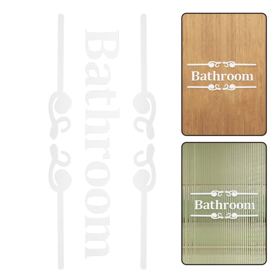 HEMOTON Small Bathroom Sign Sticker for Restroom Wall Decoration, Men’s Bathroom Wall Decal