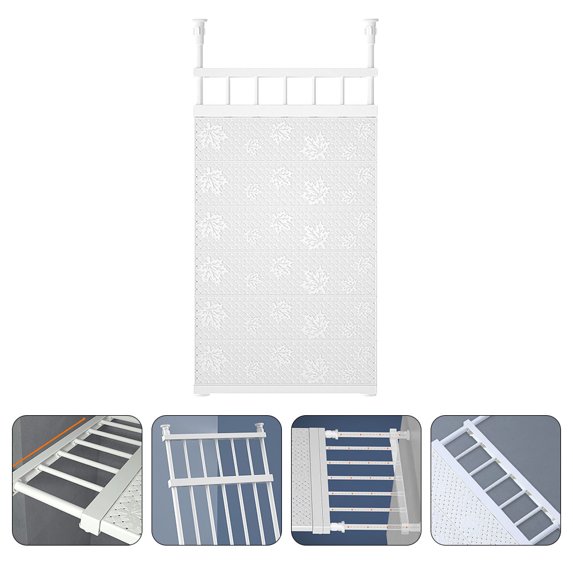 HEMOTON Bathroom Storage Shelves Nail Free Rack Retractable Wall Bracket 90X42CM White