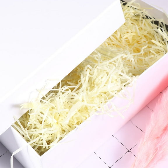 HEMOTON Beige Gift Box Fillers with Shredded Paper for Party Supplies and Box Filling Use 5 Packs 100g Each