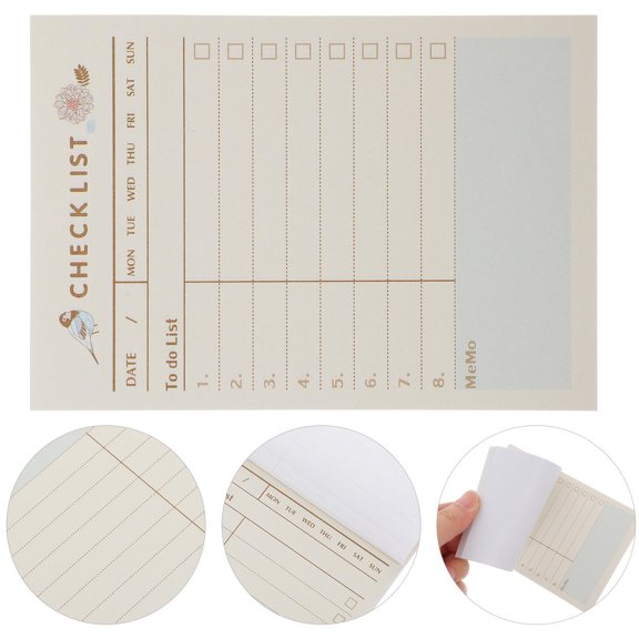 HEMOTON Beige Self Adhesive Memo Pads for Writing with Smooth Paper 6 Books