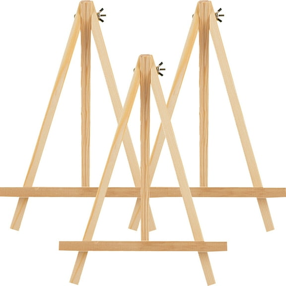 RENACLIPY 3-Pack Beige Wood Tabletop Easel for Kids Artists, Adjustable Display Stand for Drawing and Painting