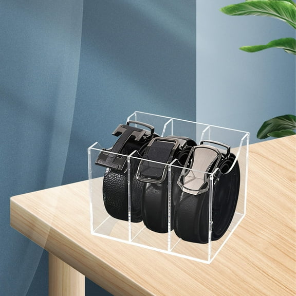 Hytrove Space Saving Belt Holder Organizer Box Acrylic 1Set