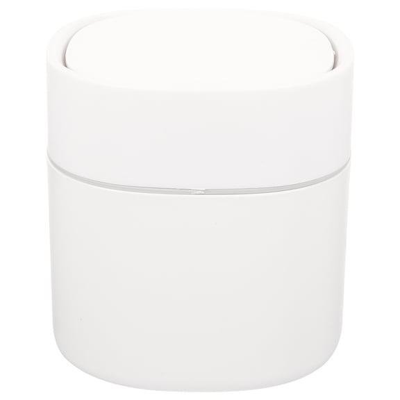 HEMOTON Bin Push Trash Can Waste Container 13*13*14CM White