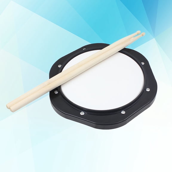 HEMOTON Black Drum Practice Pad Set with 10 Inch Plastic Dumb Drum and Storage Bag for Playing Use