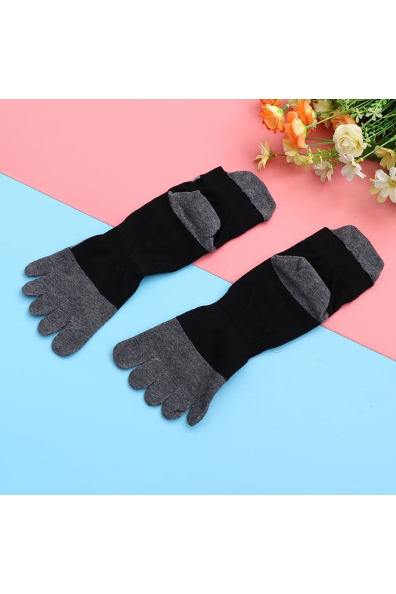 Black Five Finger Toe Socks for Sports Use Made of Cotton Lightweight and Hygienic Size Fits Most
