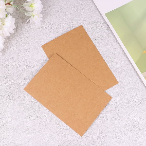 HEMOTON Blank Kraft Paper Postcards for Mailing and Decor Use Light Brown Classic Design 200 Pieces