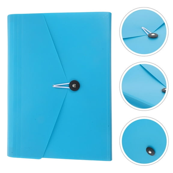 HEMOTON 1Set Small Accordion File Folder in Blue Color Perfect for Students Bills and Statements Organization