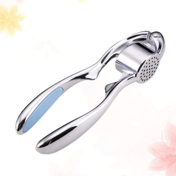 HEMOTON Blue Zinc Alloy Garlic Press for Kitchen Use Sturdy Design Easy to Clean and Use 3.15 Inches