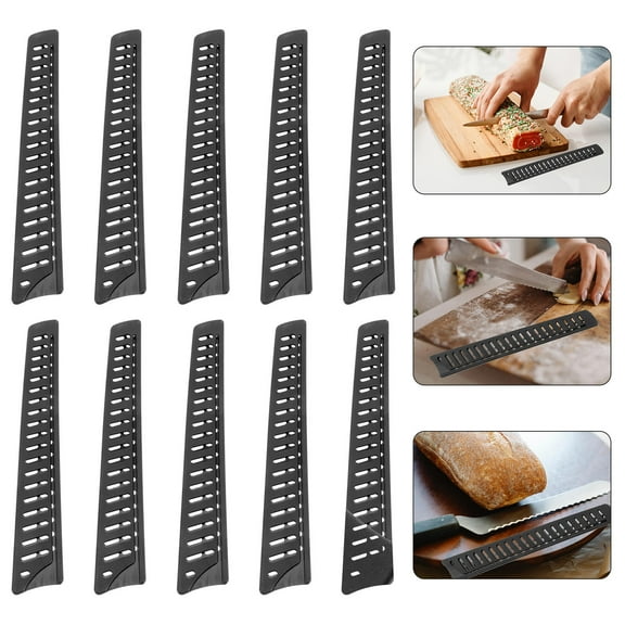 SOPOTUTU 10Pcs Chef Cutter Protector Sleeve Universal Plastic Cover Black Kitchen Accessory