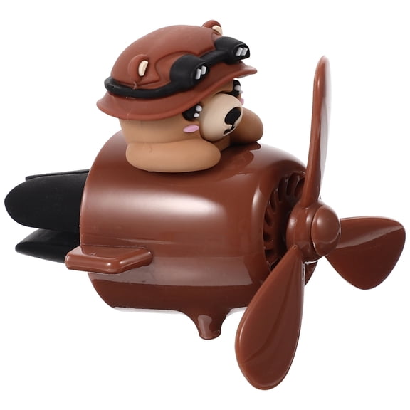 HEMOTON Brown Cartoon Animal Shaped Car Aroma Decor with Rotate Fans Design for Car Vent Clips and Home Decor