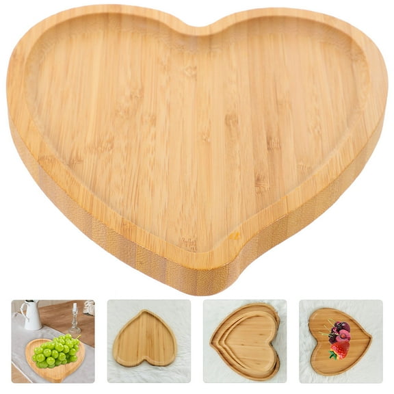 HEMOTON 1Pcs Anti Slip Wooden Carving Tray for Food Serving and Storage