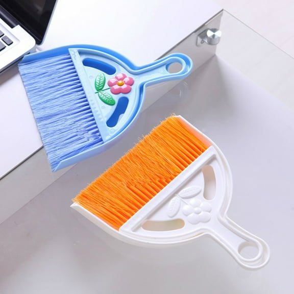 ORDDIART Mini Dustpan and Brush Set Orange 1Pcs 8.6 x 7.1 x 1in