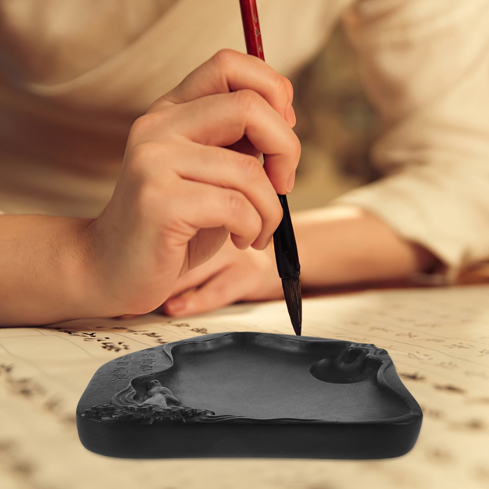 HEMOTON Calligraphy Inkslab Grinding Inkstone Desktop Inkslab Painting Inkslab Inkslab for Writing