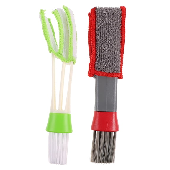 HEMOTON Car Air Vent Brush with ABS Microfiber for Cleaning Double Ended Duster Compact Size Lightweight Assorted Color