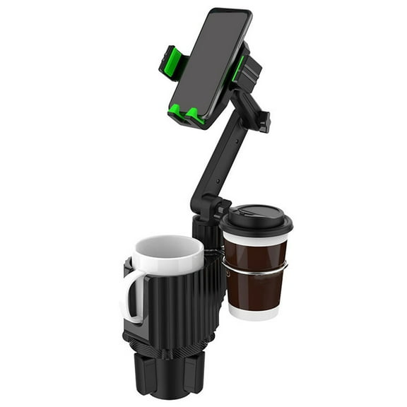 EXHUMKY Car Cup Holder Phone Mount Shelf Black Metal 1Set For Drivers During Driving