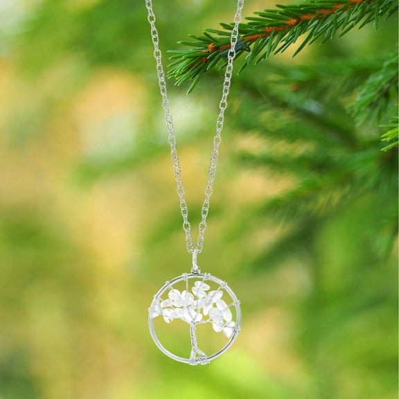 HEMOTON White Crystal Gravel Car Decor Pendant 34x3x0.5CM Stylish Auto Interior Accessory