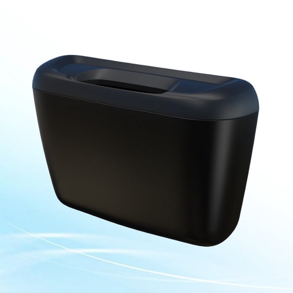 HEMOTON Black Car Trash Can Garbage Bin Litter Container 18x12x6.5CM Vehicle Waste Organizer with Leakproof Lid