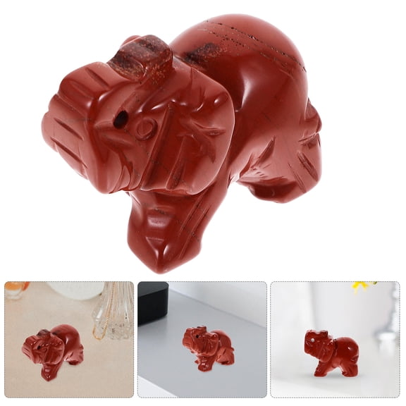 HEMOTON Carved Elephant Natural Stone Elephant Mini Stone Elephant Mini Elephant Figurine