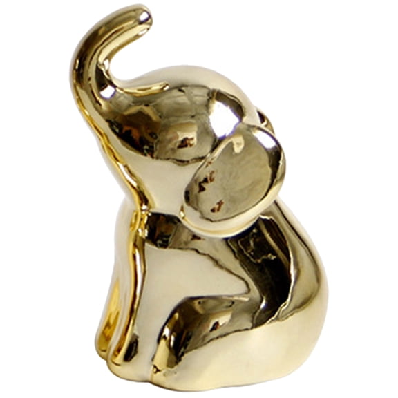 RENACLIPY Golden Elephant Figurine Ceramic Home Decor Craftsmanship