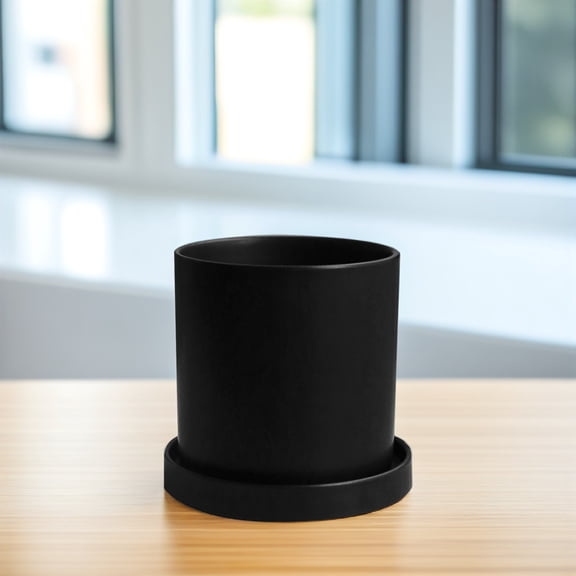 HEMOTON Ceramic Flowerpot Floral Garden Troughs Outdoor Ornaments Black