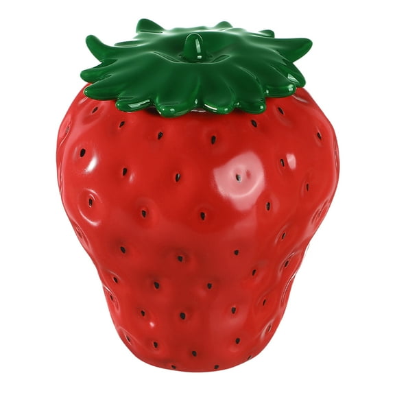 HEMOTON Ceramic Jar Strawberry Shape Jar Ceramic Cookie Jar Kitchen Tea Canister Food Storage Jar