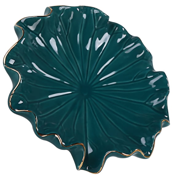 HEMOTON  Ceramic Jewelry Tray Soap Dish Holder Bathroom Draining Green