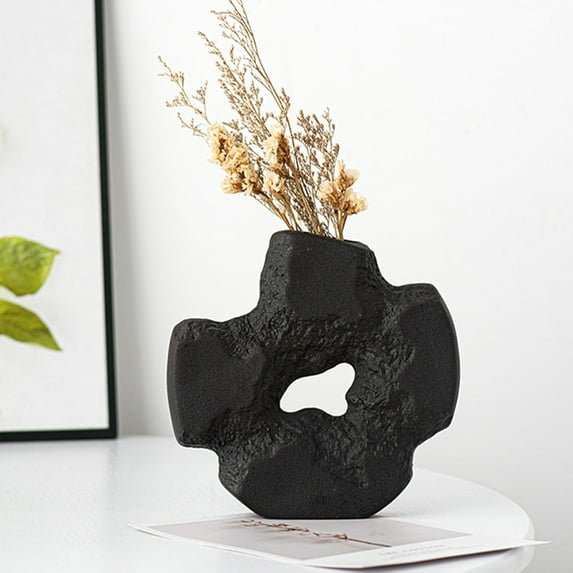 HEMOTON Ceramic Vase Faux Vases for Decor Pink Wedding Decoration Black