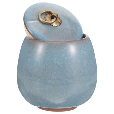 MYMYYT Daisy Ceramic Keepsake Urn – Small 3-Inch Decorative Ashes Urn For Pets Or Loved Ones, Holds 10 Cubic Inches