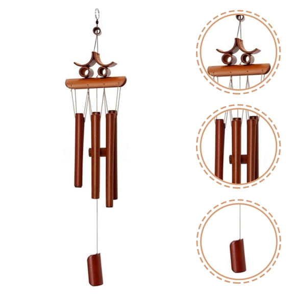 HEMOTON Chime Hanging Wind Chime Outdoor Windchime Bamboo Wind Bell Decor