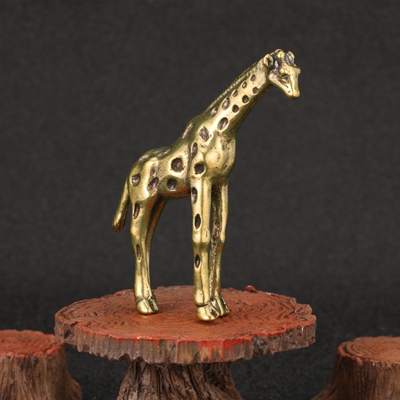 Hytrove Golden Giraffe Statue Indoor Decorative Figurine Set 1 Piece 2x0.9x2.2in Unique Home