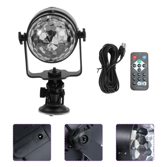 Portable Voice Control Stage Lights Strobe Rotating LED Disco Lamp Crystal Ball Nightclub Wedding Party Battery Operated