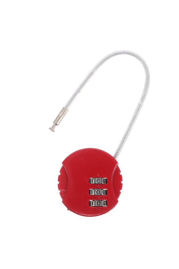 Red Combination Cable Lock Highstrength Steel for Travel Luggage Backpack Gym Security