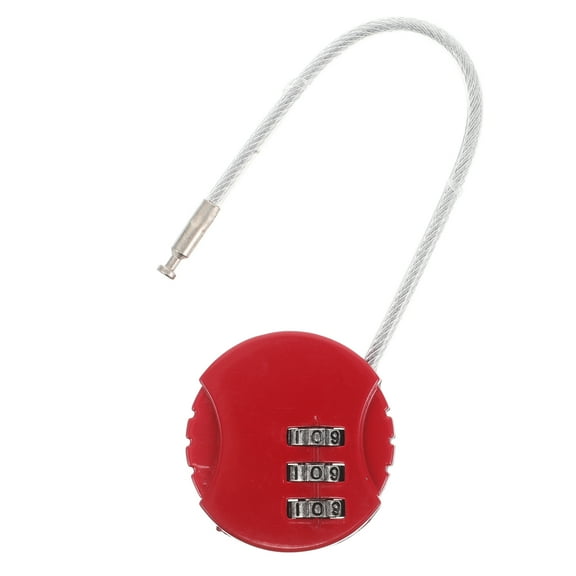 SOPOTUTU Red Combination Cable Lock Highstrength Steel for Travel Luggage Backpack Gym Security