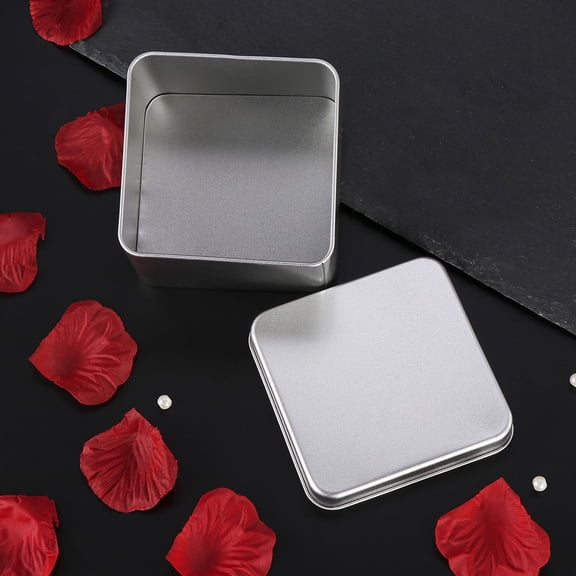 HEMOTON  Spice Jars with Labels Tin Box Empty Store Candies