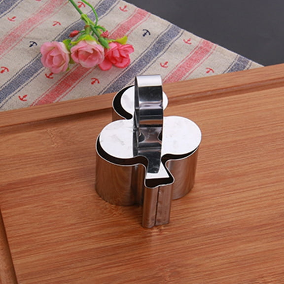 HEMOTON Cookie Cutters Cake Mold Forming Rings with Pusher Circle Silver